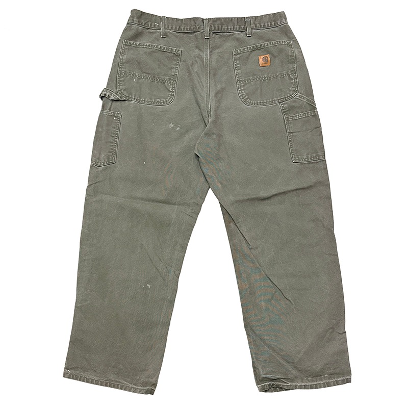 Carhartt �����ϡ��ȡ�Single Knee Painter Pants ���󥰥�ˡ� �ڥ��󥿡��ѥ�ġ�col.OLIVE��size:W38��L32ɽ�������å����ϡ�COTTON100% ����USED �桼���ɡۡ���šۡ�Ź�޻����Բġ�