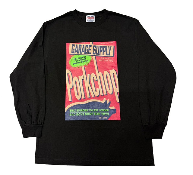 PORKCHOP GARAGE SUPPLY �ݡ�������å� ���졼�����ץ饤��DETERGENT L/S TEE�� �ǥ�����������ȡ����󥰥��꡼�� T����ġ�ĹµT����ġ�����T��3��(BLACK/WHITE/MINT GREEN)��2026AW