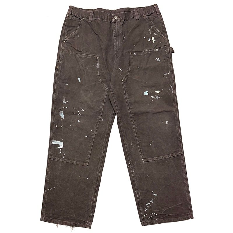Carhartt �����ϡ��ȡ�Double Knee Painter Pants ���֥�ˡ� �ڥ��󥿡��ѥ�ġ�col.BROWN��size:W40��L32ɽ�����ڥ󥭥ڥ���ȡ����å����ϡ�COTTON100% ��USED �桼���ɡۡ���šۡ�Ź�޻����Բġ�