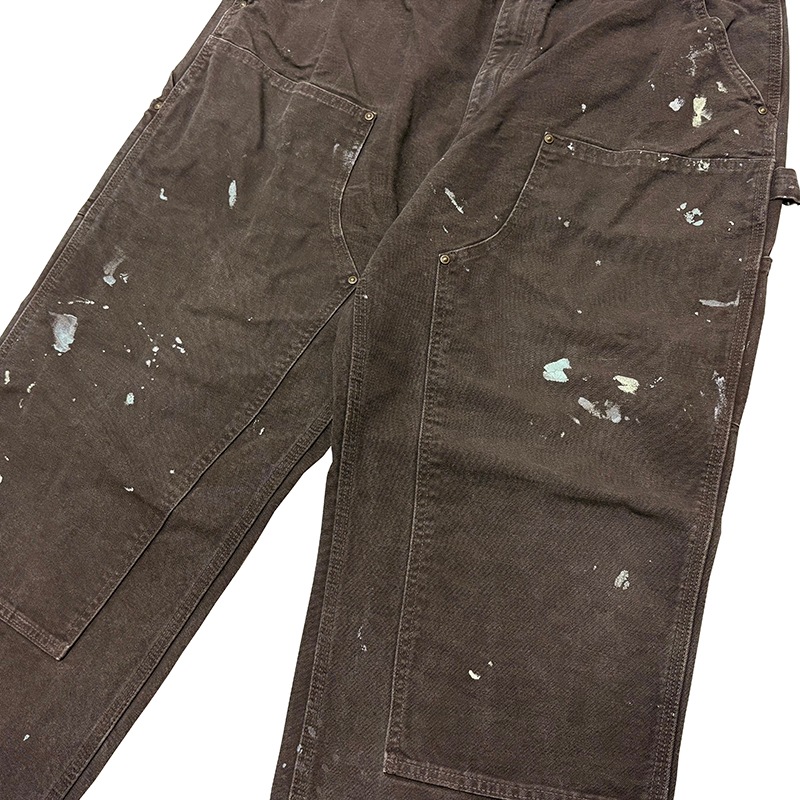 Carhartt �����ϡ��ȡ�Double Knee Painter Pants ���֥�ˡ� �ڥ��󥿡��ѥ�ġ�col.BROWN��size:W40��L32ɽ�����ڥ󥭥ڥ���ȡ����å����ϡ�COTTON100% ��USED �桼���ɡۡ���šۡ�Ź�޻����Բġ�