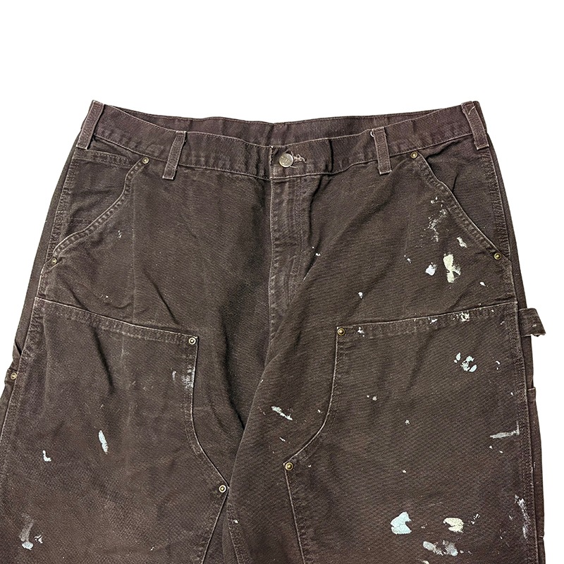 Carhartt �����ϡ��ȡ�Double Knee Painter Pants ���֥�ˡ� �ڥ��󥿡��ѥ�ġ�col.BROWN��size:W40��L32ɽ�����ڥ󥭥ڥ���ȡ����å����ϡ�COTTON100% ��USED �桼���ɡۡ���šۡ�Ź�޻����Բġ�