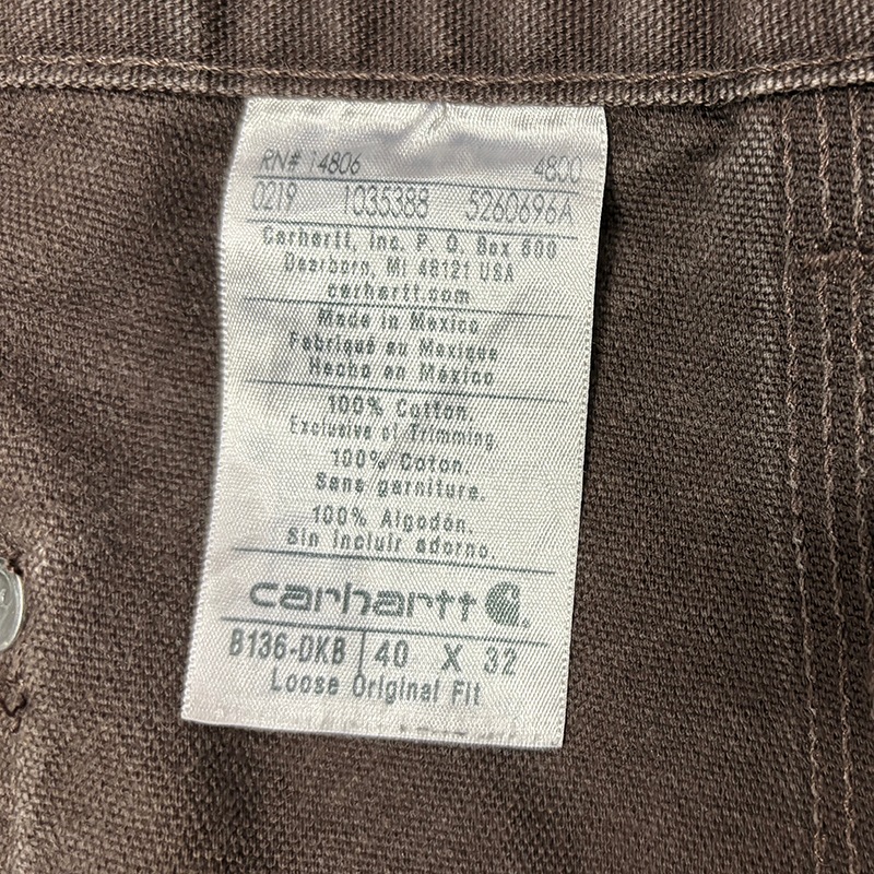 Carhartt �����ϡ��ȡ�Double Knee Painter Pants ���֥�ˡ� �ڥ��󥿡��ѥ�ġ�col.BROWN��size:W40��L32ɽ�����ڥ󥭥ڥ���ȡ����å����ϡ�COTTON100% ��USED �桼���ɡۡ���šۡ�Ź�޻����Բġ�