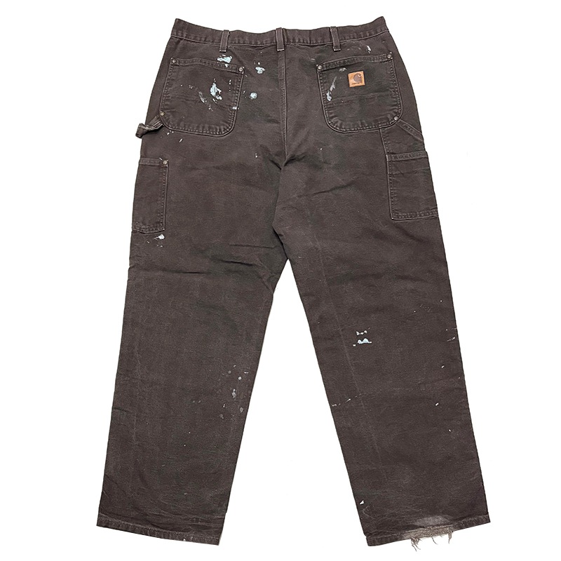 Carhartt �����ϡ��ȡ�Double Knee Painter Pants ���֥�ˡ� �ڥ��󥿡��ѥ�ġ�col.BROWN��size:W40��L32ɽ�����ڥ󥭥ڥ���ȡ����å����ϡ�COTTON100% ��USED �桼���ɡۡ���šۡ�Ź�޻����Բġ�