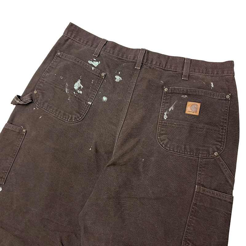 Carhartt �����ϡ��ȡ�Double Knee Painter Pants ���֥�ˡ� �ڥ��󥿡��ѥ�ġ�col.BROWN��size:W40��L32ɽ�����ڥ󥭥ڥ���ȡ����å����ϡ�COTTON100% ��USED �桼���ɡۡ���šۡ�Ź�޻����Բġ�