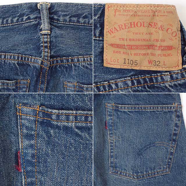 WAREHOUSE���������ϥ��� 2ND-HAND 1105��(USED WASH)��������ɥϥ�ɡ��ǥ˥� �����󥺡�indigo �桼���ɥ����å���