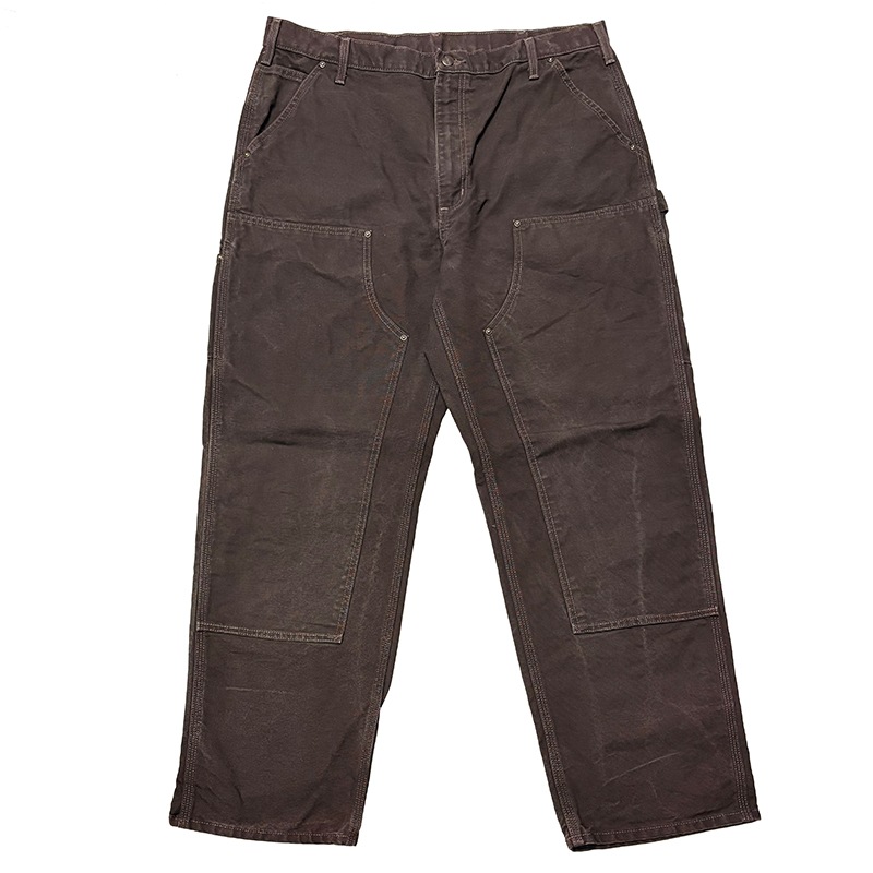 Carhartt �����ϡ��ȡ�Double Knee Painter Pants ���֥�ˡ� �ڥ��󥿡��ѥ�ġ�col.BROWN��size:W38��L32ɽ�������å����ϡ�COTTON100% ��USED �桼���ɡۡ���šۡ�Ź�޻����Բġ�