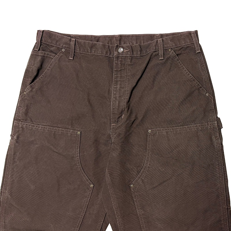 Carhartt �����ϡ��ȡ�Double Knee Painter Pants ���֥�ˡ� �ڥ��󥿡��ѥ�ġ�col.BROWN��size:W38��L32ɽ�������å����ϡ�COTTON100% ��USED �桼���ɡۡ���šۡ�Ź�޻����Բġ�