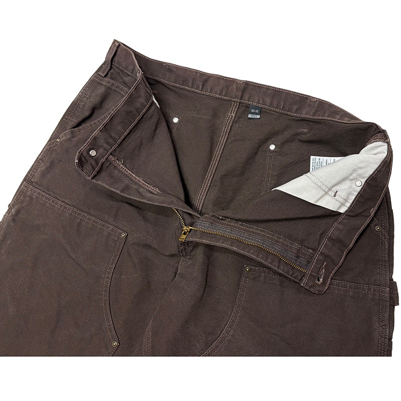 Carhartt �����ϡ��ȡ�Double Knee Painter Pants ���֥�ˡ� �ڥ��󥿡��ѥ�ġ�col.BROWN��size:W38��L32ɽ�������å����ϡ�COTTON100% ��USED �桼���ɡۡ���šۡ�Ź�޻����Բġ�