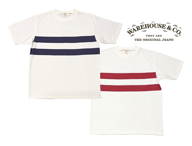 WAREHOUSE �������ϥ�����Lot 4112 S/S PANEL BORDER TEE���ѥͥ�ܡ����� Ⱦµ T����ġ�2����OFF/NAVY-OFF/BORDEAUX��