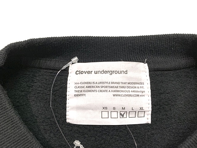 Cloveru �������Х롡WIDE SWEAT CREW "AOKI MUJI" �磻�� �������å� ���롼 "������ �ॸ"�����롼�ͥå��������åȡ�BLACK �֥�å�