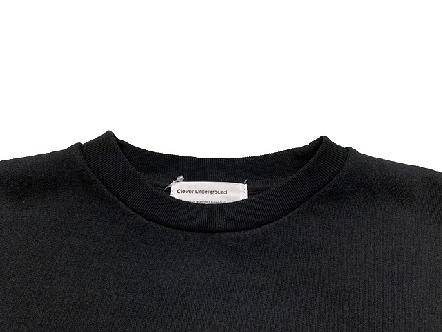 Cloveru �������Х롡WIDE SWEAT CREW "AOKI MUJI" �磻�� �������å� ���롼 "������ �ॸ"�����롼�ͥå��������åȡ�BLACK �֥�å�