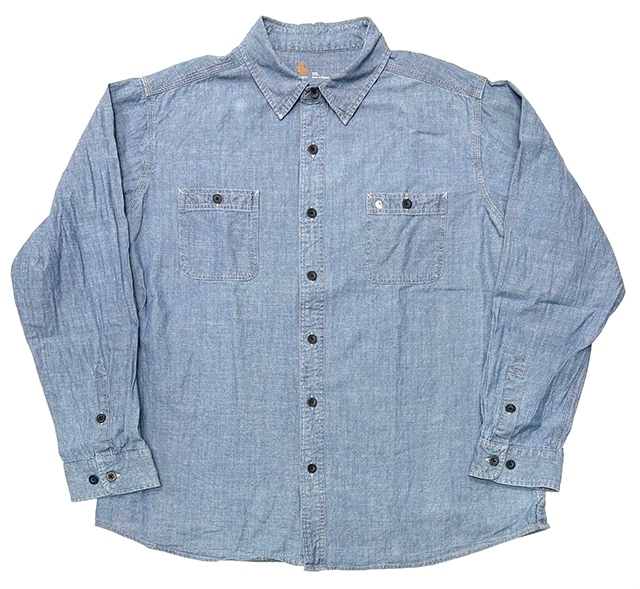 Carhartt �����ϡ��ȡ�Chambray L/S Shirts �����֥졼����ġ�col.BLUE��size:2XL��COTTON100%����USED �桼���ɡۡ���šۡ�Ź�޻����Բġ�