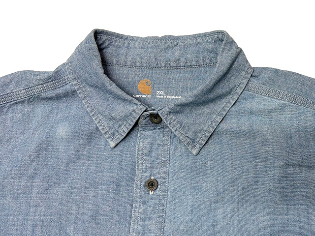 Carhartt �����ϡ��ȡ�Chambray L/S Shirts �����֥졼����ġ�col.BLUE��size:2XL��COTTON100%����USED �桼���ɡۡ���šۡ�Ź�޻����Բġ�