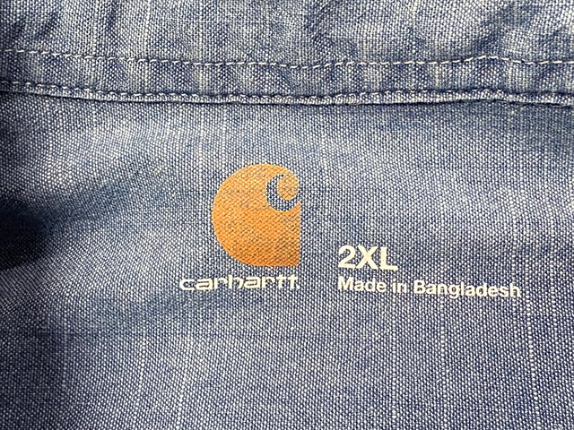 Carhartt �����ϡ��ȡ�Chambray L/S Shirts �����֥졼����ġ�col.BLUE��size:2XL��COTTON100%����USED �桼���ɡۡ���šۡ�Ź�޻����Բġ�