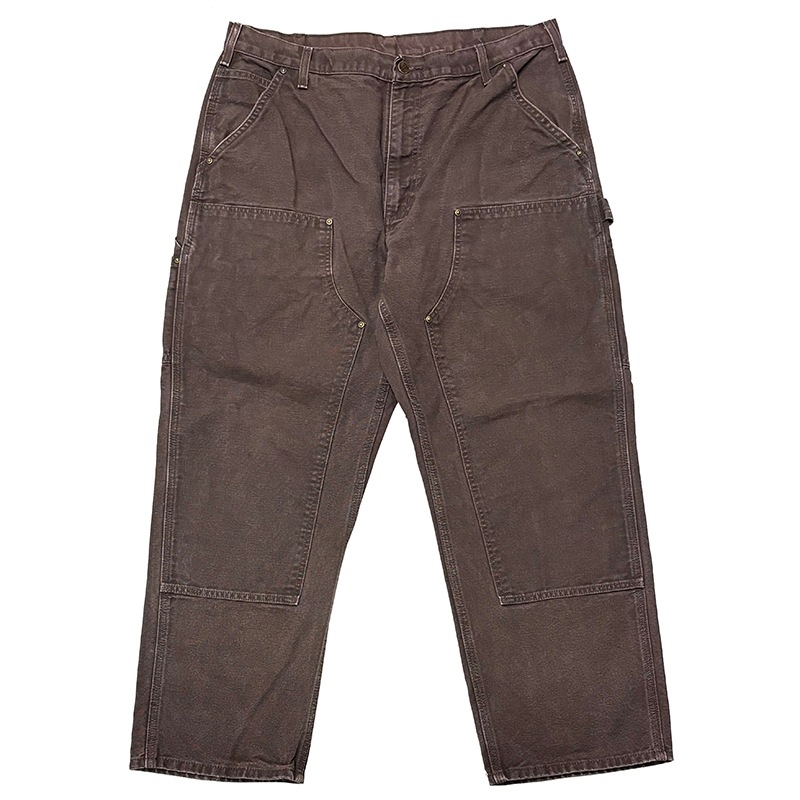 Carhartt �����ϡ��ȡ�Double Knee Painter Pants ���֥�ˡ� �ڥ��󥿡��ѥ�ġ�col.BROWN��size:W38��L30ɽ�������å����ϡ�COTTON100% ��USED �桼���ɡۡ���šۡ�Ź�޻����Բġ�