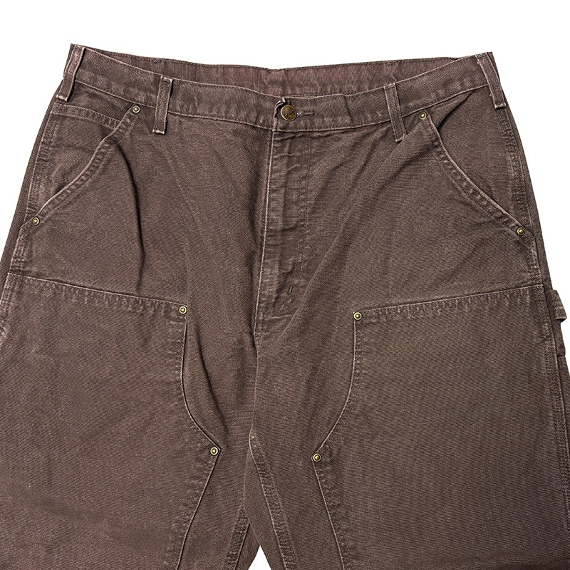 Carhartt �����ϡ��ȡ�Double Knee Painter Pants ���֥�ˡ� �ڥ��󥿡��ѥ�ġ�col.BROWN��size:W38��L30ɽ�������å����ϡ�COTTON100% ��USED �桼���ɡۡ���šۡ�Ź�޻����Բġ�