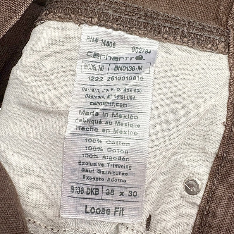 Carhartt �����ϡ��ȡ�Double Knee Painter Pants ���֥�ˡ� �ڥ��󥿡��ѥ�ġ�col.BROWN��size:W38��L30ɽ�������å����ϡ�COTTON100% ��USED �桼���ɡۡ���šۡ�Ź�޻����Բġ�