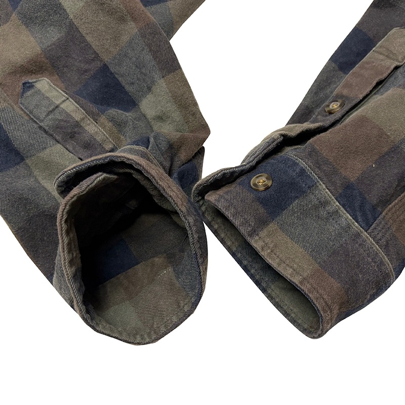 Carhartt �����ϡ��ȡ�L/S Flannel Shirt ���󥰥��꡼�� �ե��ͥ� ����ġ������å�����col.GREEN��BROWN��size:XL��LOOSE FIT �롼���ե��åȡ�COTTON100%����USED �桼���ɡۡ���šۡ�Ź�޻����Բġ�