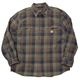 Carhartt �����ϡ��ȡ�L/S Flannel Shirt ���󥰥��꡼�� �ե��ͥ� ����ġ������å�����col.GREEN��BROWN��size:XL��LOOSE FIT �롼���ե��åȡ�COTTON100%����USED �桼���ɡۡ���šۡ�Ź�޻����Բġ�