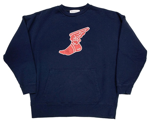 SALE 30%OFF Cloveru Х롡WIDE "WING FOOT CREW" 磻  " եå 롼"롼ͥååȡ2(GRAY/NAVY)