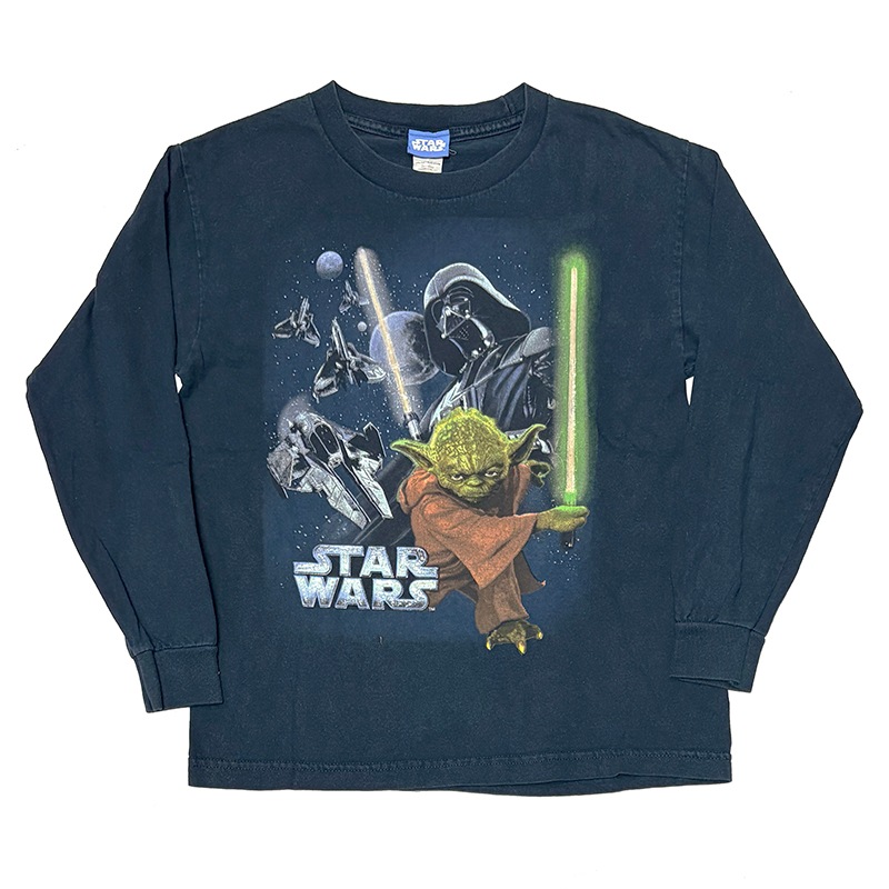 00s��STAR WARS ������������������L/S T-Shirts ���󥰥��꡼�� T����ġ�col:NAVY��size:18(���XS����ǥ�����M-L����)����USED �桼���ɡۡ���šۡ�Ź�޻����Բġ�