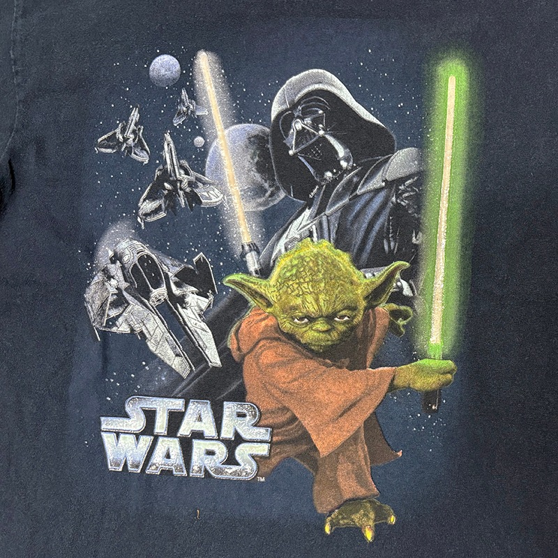 00s��STAR WARS ������������������L/S T-Shirts ���󥰥��꡼�� T����ġ�col:NAVY��size:18(���XS����ǥ�����M-L����)����USED �桼���ɡۡ���šۡ�Ź�޻����Բġ�