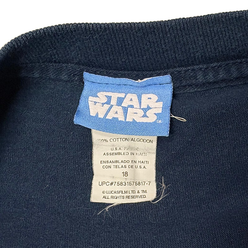 00s��STAR WARS ������������������L/S T-Shirts ���󥰥��꡼�� T����ġ�col:NAVY��size:18(���XS����ǥ�����M-L����)����USED �桼���ɡۡ���šۡ�Ź�޻����Բġ�