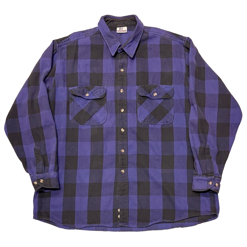 90s��FIELD&STREAM �ե�����ɡ����ȥ꡼�ࡡL/S Flannel Shirt ���󥰥��꡼�� �ե��ͥ� ����ġ������å�����col.PURPLE��size:XXL��������VINTAGE �ӥ�ơ����ۡ���šۡ�Ź�޻����Բġ�