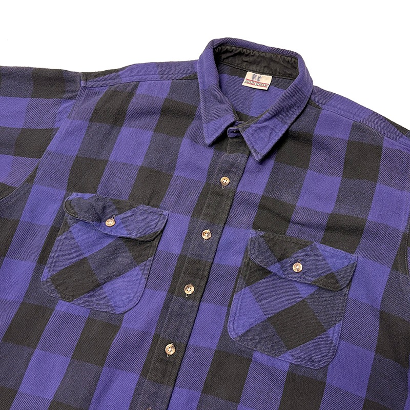 90s��FIELD&STREAM �ե�����ɡ����ȥ꡼�ࡡL/S Flannel Shirt ���󥰥��꡼�� �ե��ͥ� ����ġ������å�����col.PURPLE��size:XXL��������VINTAGE �ӥ�ơ����ۡ���šۡ�Ź�޻����Բġ�