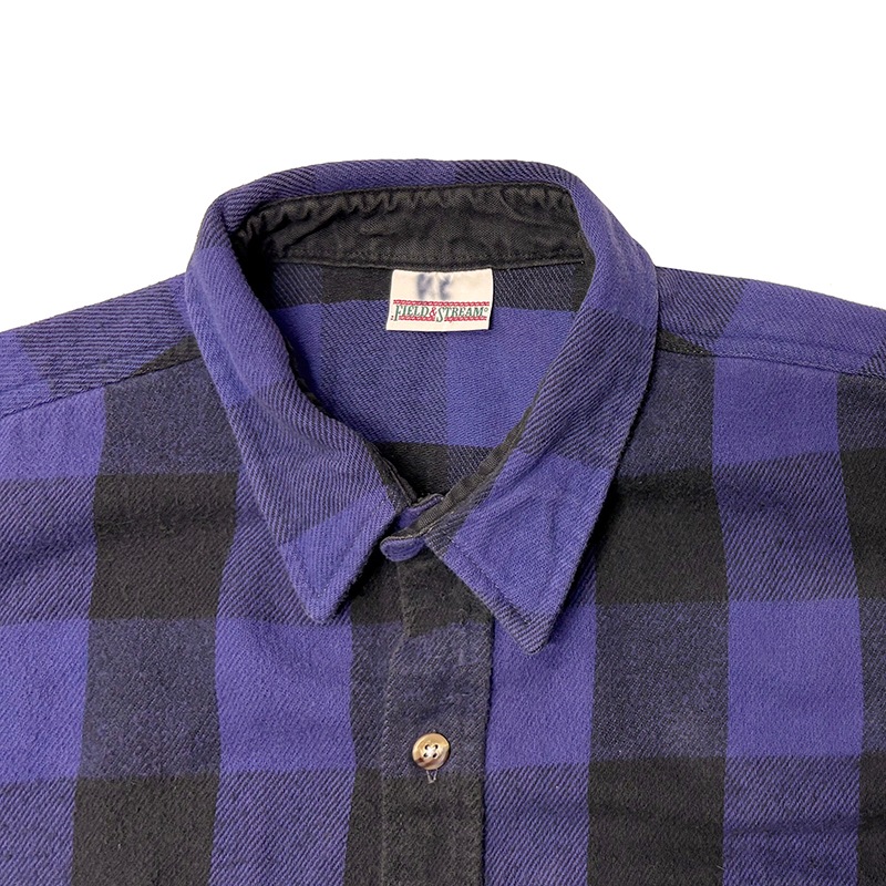 90s��FIELD&STREAM �ե�����ɡ����ȥ꡼�ࡡL/S Flannel Shirt ���󥰥��꡼�� �ե��ͥ� ����ġ������å�����col.PURPLE��size:XXL��������VINTAGE �ӥ�ơ����ۡ���šۡ�Ź�޻����Բġ�