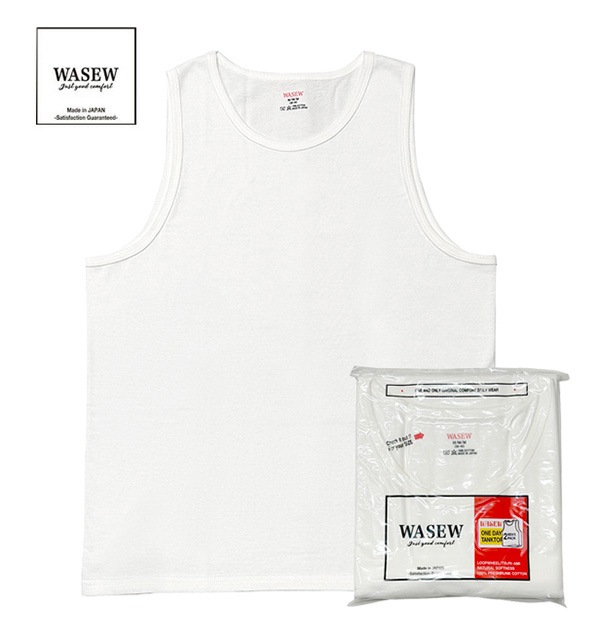 WASEW �諒����ONE DAY TANK TOP (2PACK) ���ǥ� ���󥯥ȥå� 2�����ꡡ��100��WHITE��Made in JAPAN��������