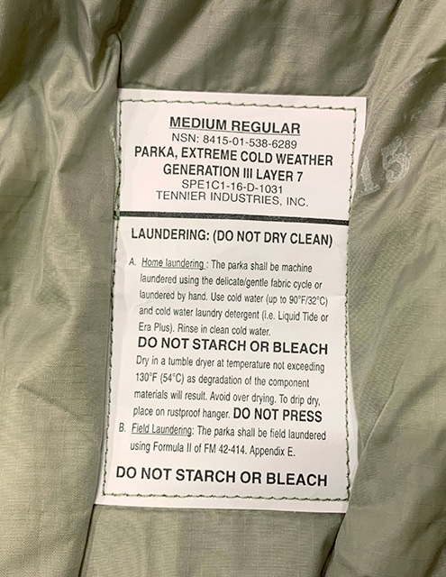 ̤ʡECWCS GEN III LEVEL7 PARKA EXTREME COLD WEATHER (GEN III ) PRIMALOFT JACKETץޥե 㥱å FOLIAGEͥ졼3٥7ϥåԡġꥫTENNIER INDUSTRIES,INC.