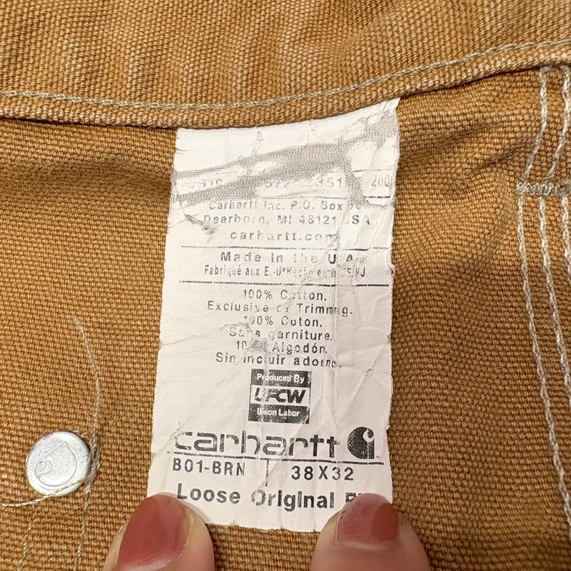 Carhartt �����ϡ��ȡ�Double Knee Painter Pants ���֥�ˡ� �ڥ��󥿡��ѥ�ġ��ڥ����ӡ�col.DUCK BROWN��size:W38��L32ɽ��(����W39��L32)�����å����ϡ�Made in U.S.A.  ��USED �桼���ɡۡ���šۡ�Ź�޻����Բġ�