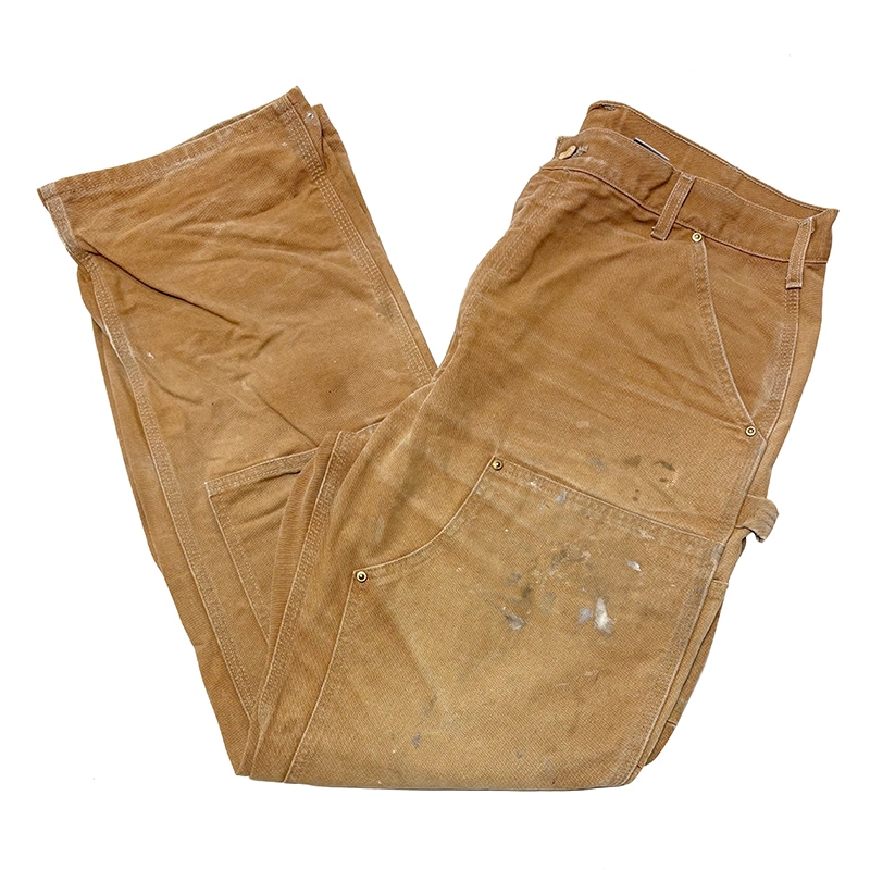 Carhartt �����ϡ��ȡ�Double Knee Painter Pants ���֥�ˡ� �ڥ��󥿡��ѥ�ġ��ڥ����ӡ�col.DUCK BROWN��size:W38��L32ɽ��(����W39��L32)�����å����ϡ�Made in U.S.A.  ��USED �桼���ɡۡ���šۡ�Ź�޻����Բġ�