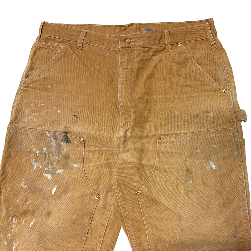 Carhartt �����ϡ��ȡ�Double Knee Painter Pants ���֥�ˡ� �ڥ��󥿡��ѥ�ġ��ڥ����ӡ�col.DUCK BROWN��size:W38��L32ɽ��(����W39��L32)�����å����ϡ�Made in U.S.A.  ��USED �桼���ɡۡ���šۡ�Ź�޻����Բġ�