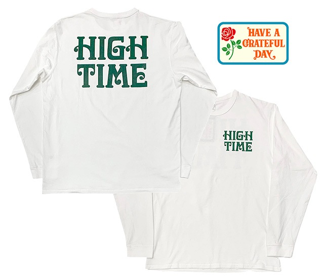 HAVE A GRATEFUL DAY �ϥ� �� ���쥤�ȥե� �ǥ���L/S T-SHIRTS -HIGH TIME ���󥰥��꡼�� T����� -�ϥ� �����ࡡĹµT����ġ�WHITE �ۥ磻�ȡ�����T��2024FW��GOWEST��GOHEMP