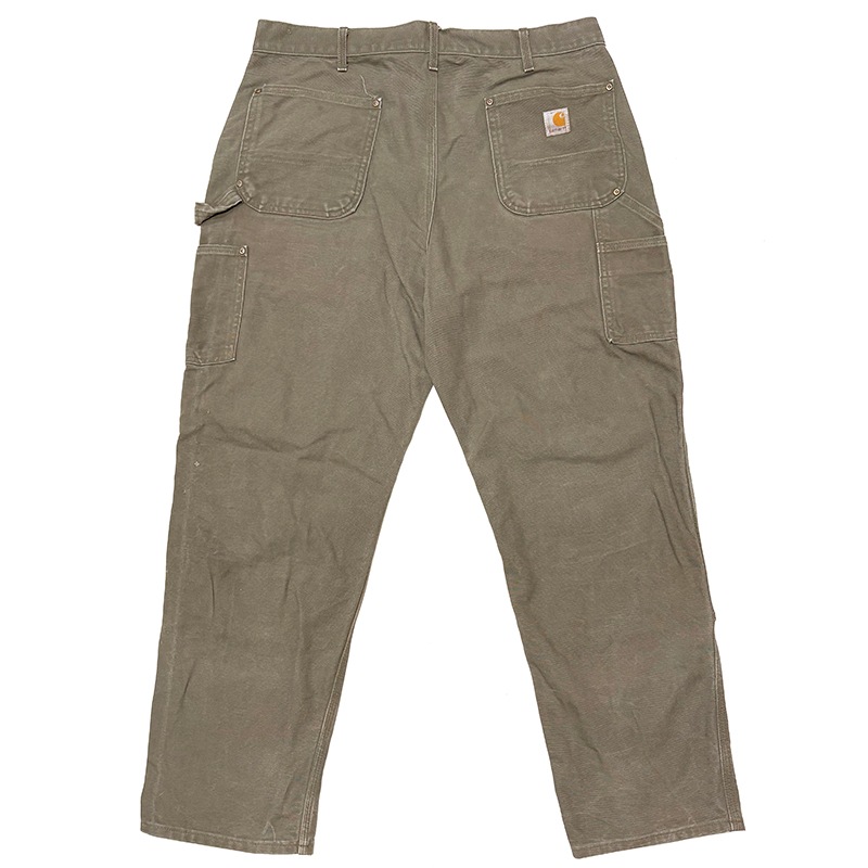 Carhartt �����ϡ��ȡ�Double Knee Painter Pants ���֥�ˡ� �ڥ��󥿡��ѥ�ġ�col.OLIVE��size:W38��L32ɽ��(����W39��L31)�����å����ϡ�Made in U.S.A.  ��USED �桼���ɡۡ���šۡ�Ź�޻����Բġ�