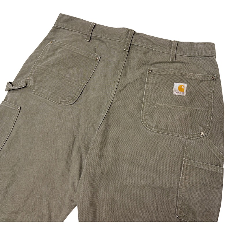 Carhartt �����ϡ��ȡ�Double Knee Painter Pants ���֥�ˡ� �ڥ��󥿡��ѥ�ġ�col.OLIVE��size:W38��L32ɽ��(����W39��L31)�����å����ϡ�Made in U.S.A.  ��USED �桼���ɡۡ���šۡ�Ź�޻����Բġ�