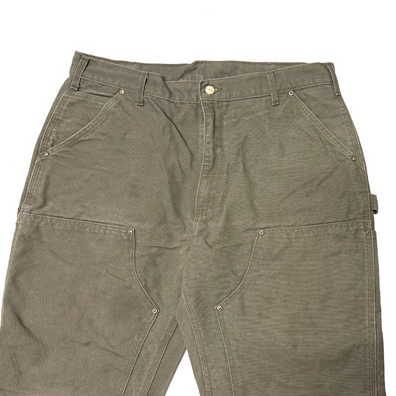 Carhartt �����ϡ��ȡ�Double Knee Painter Pants ���֥�ˡ� �ڥ��󥿡��ѥ�ġ�col.OLIVE��size:W38��L32ɽ��(����W39��L31)�����å����ϡ�Made in U.S.A.  ��USED �桼���ɡۡ���šۡ�Ź�޻����Բġ�