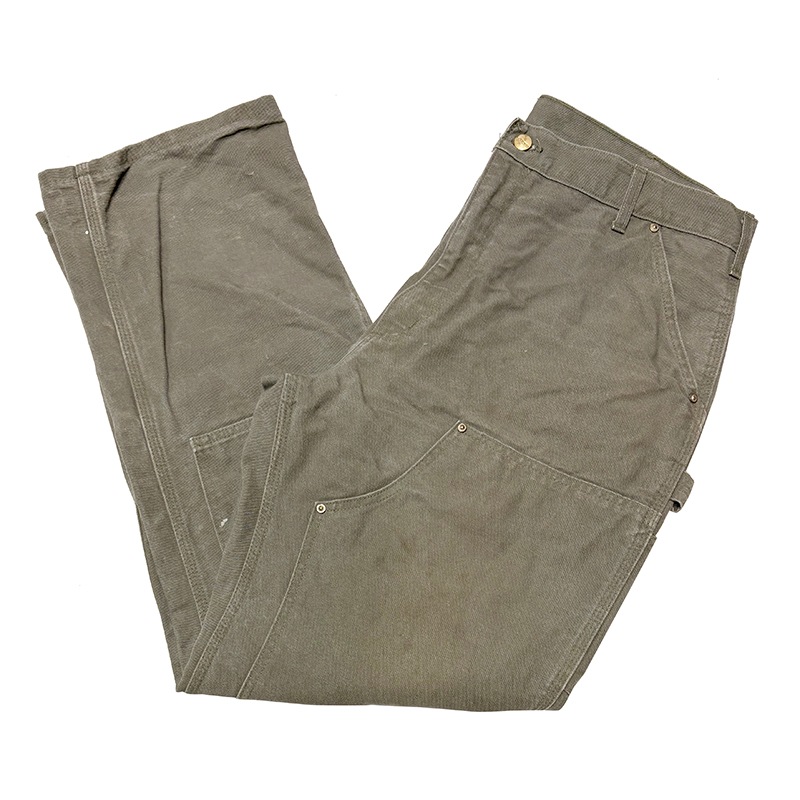 Carhartt �����ϡ��ȡ�Double Knee Painter Pants ���֥�ˡ� �ڥ��󥿡��ѥ�ġ�col.OLIVE��size:W38��L32ɽ��(����W39��L31)�����å����ϡ�Made in U.S.A.  ��USED �桼���ɡۡ���šۡ�Ź�޻����Բġ�