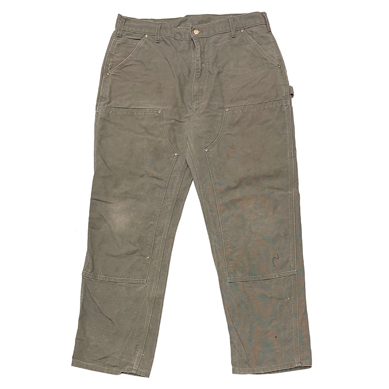 Carhartt �����ϡ��ȡ�Double Knee Painter Pants ���֥�ˡ� �ڥ��󥿡��ѥ�ġ�col.OLIVE��size:W38��L32ɽ��(����W39��L31)�����å����ϡ�Made in U.S.A.  ��USED �桼���ɡۡ���šۡ�Ź�޻����Բġ�