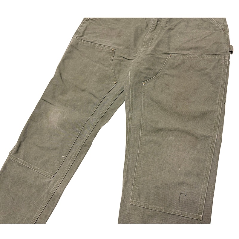Carhartt �����ϡ��ȡ�Double Knee Painter Pants ���֥�ˡ� �ڥ��󥿡��ѥ�ġ�col.OLIVE��size:W38��L32ɽ��(����W39��L31)�����å����ϡ�Made in U.S.A.  ��USED �桼���ɡۡ���šۡ�Ź�޻����Բġ�