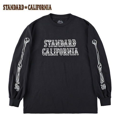AH ���ʥ����إ֥� �� STANDARD CALIFORNIA ����������ɥ���ե���˥���Bones Logo Long Sleeve T �ܡ��� ���� ���󥰥��꡼�� T����ġ�Ĺµ��BLACK �֥�å�