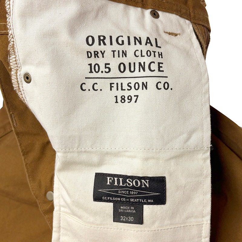 ��SALE 30%OFF��FILSON �ե��륽��DRY TIN 5POCKET PANT �ɥ饤 �ƥ��� 5�ݥ��å� �ѥ�ġ�col:BROWN��size:W32��L30ɽ����10.5oz���ƥ��󥯥�����COTTON100% ��USED �桼���ɡۡ���šۡ�Ź�޻����Բġ�