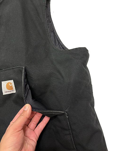 Carhartt �����ϡ��ȡ�Duck Vest ���å��٥��ȡ�col:BLACK��size:2XL��΢����ƥ��󥰡�BIG SIZE �ӥå������� ��Used �桼���ɡۡ���š�