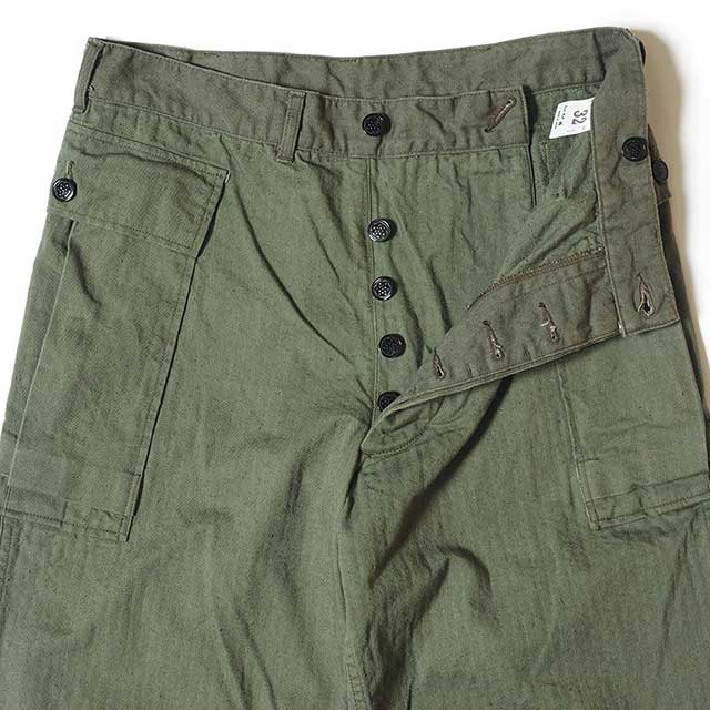 WAREHOUSE �������ϥ�����Lot 1098 U.S.ARMY HERRINGBONE PANTS��OD GREEN��NON WASH �Υ󥦥��å��塡̤�������إ��ܡ��󡡥ѥ��