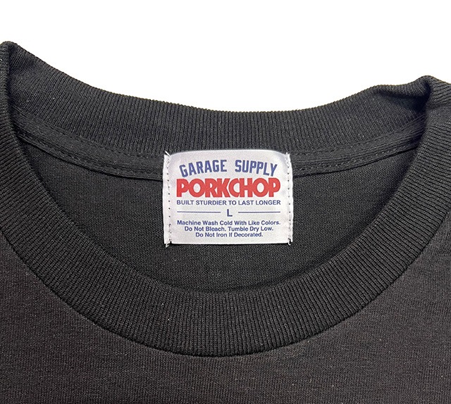 PORKCHOP GARAGE SUPPLY �ݡ�������å� ���졼�����ץ饤��FIRE UP TEE �ե����������å� T����ġ�Ⱦµ��3��(BLACK/WHITE/BLUE)��2025SS