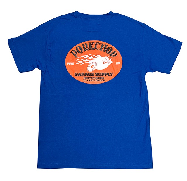 PORKCHOP GARAGE SUPPLY �ݡ�������å� ���졼�����ץ饤��FIRE UP TEE �ե����������å� T����ġ�Ⱦµ��3��(BLACK/WHITE/BLUE)��2025SS