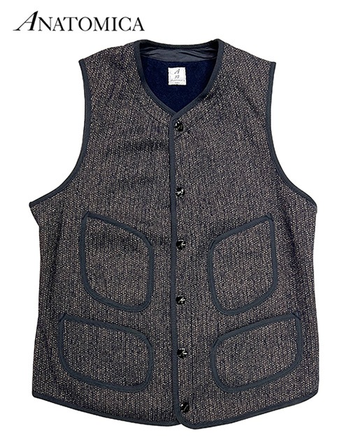 ANATOMICA ���ʥȥߥ���BB VEST FACE BROWN'S BEACH VEST���֥饦�� �ӡ��� �٥��ȡ�580:SALT & PEPPER��2025FW