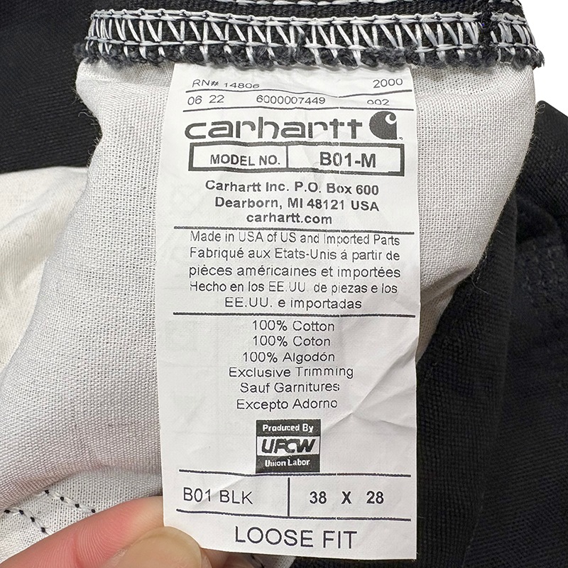 Carhartt �����ϡ��ȡ�Double Knee Painter Pants ���֥�ˡ� �ڥ��󥿡��ѥ�ġ�col.BLACK��size:W38��L28ɽ�������å����ϡ�COTTON100%����USED �桼���ɡۡ���šۡ�Ź�޻����Բġ�